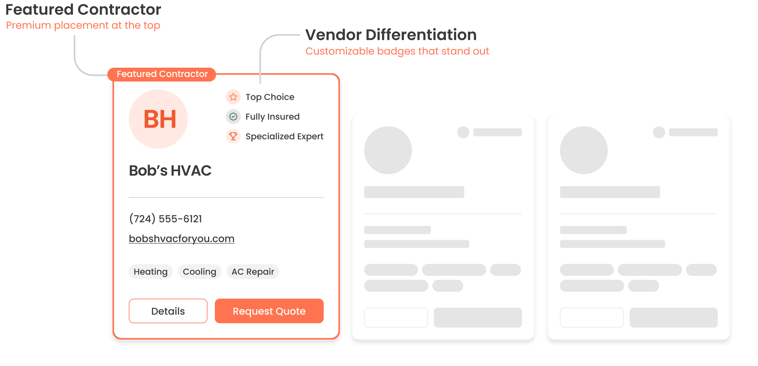 contractor upsell badges